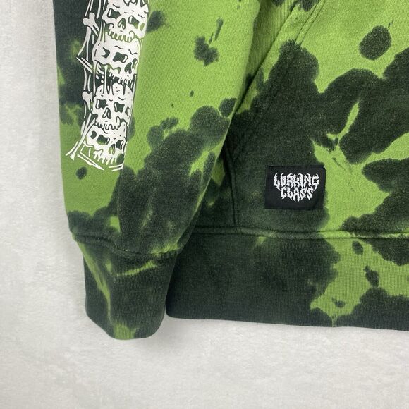 Lurking Class Skull Graphic Sweater Adult Small Green Tie Dye Hoodie Sweatshirt - Picture 5 of 11